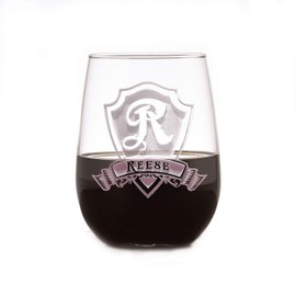 Engraved Stemless Wine Glasses, Etched Wine Lover, Set Of 2