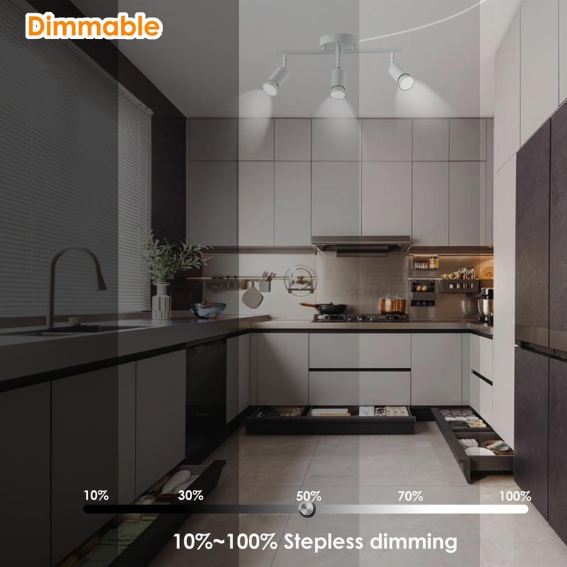 Dimmable 3 Light White Plug in Track Light White Plug
