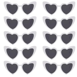 YouthLoxus 10Pack Heart Sunglasses, White Heart Sunglasses, Funky white sunglasses For Women Hen Party, Beachoutdoor Party