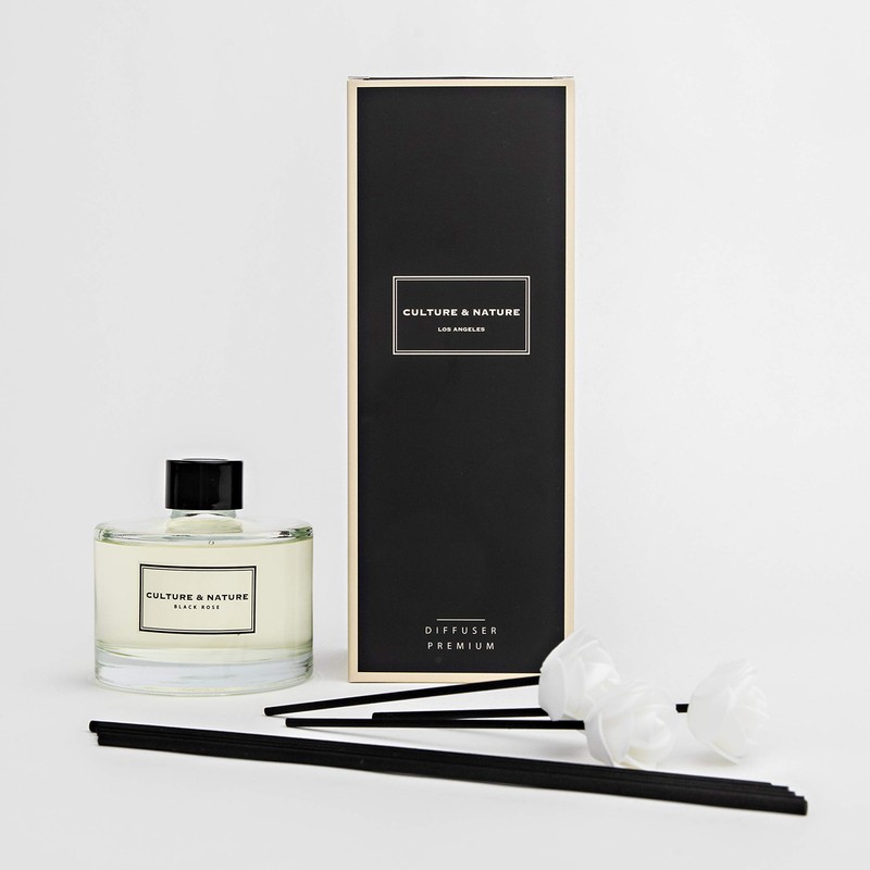 CULTURE & NATURE Reed Diffuser Set 6.7oz (200ml) Black Rose