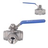 3 Way Ball Valve 1in 304 Stainless Steel Female T