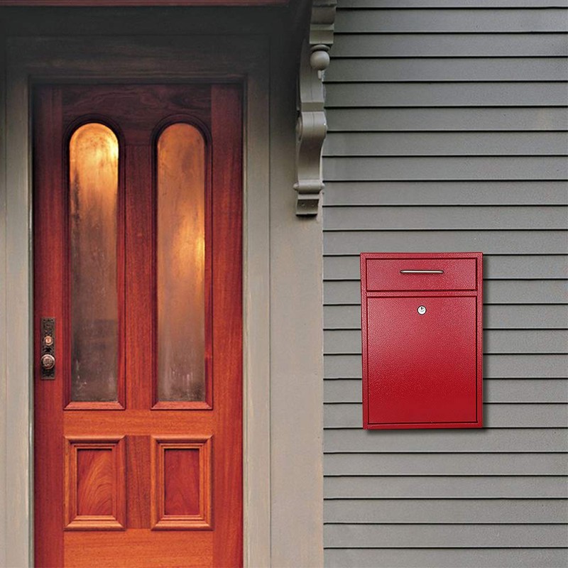 KYODOLED Steel Key Lock Mail Boxes Outdoor, Locking Wall Mount