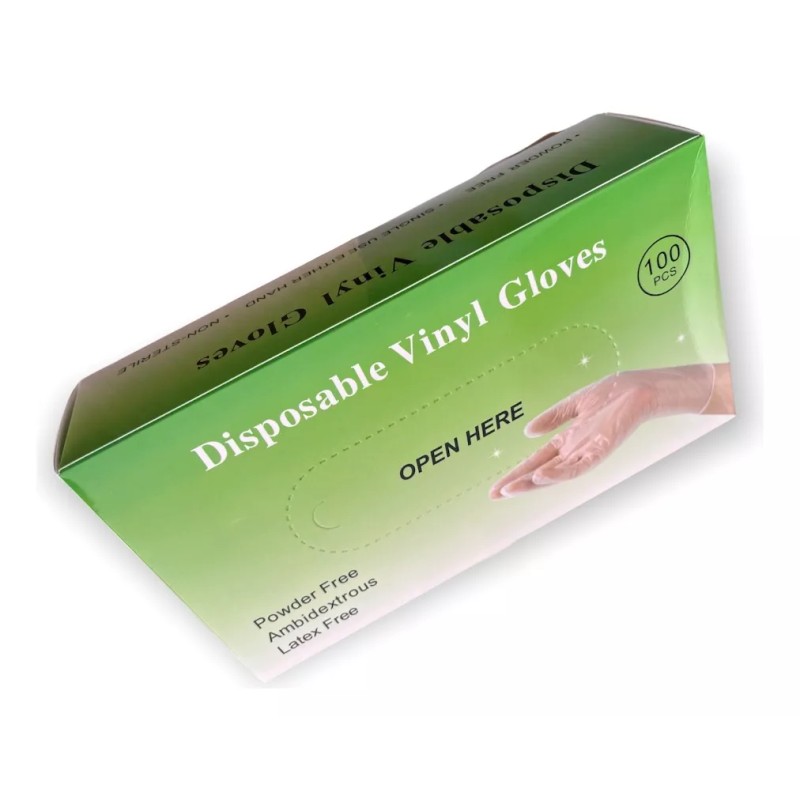 HiCuiLi Guantes Vinil/vinilo Transparente 10 Cajas Talla Chica