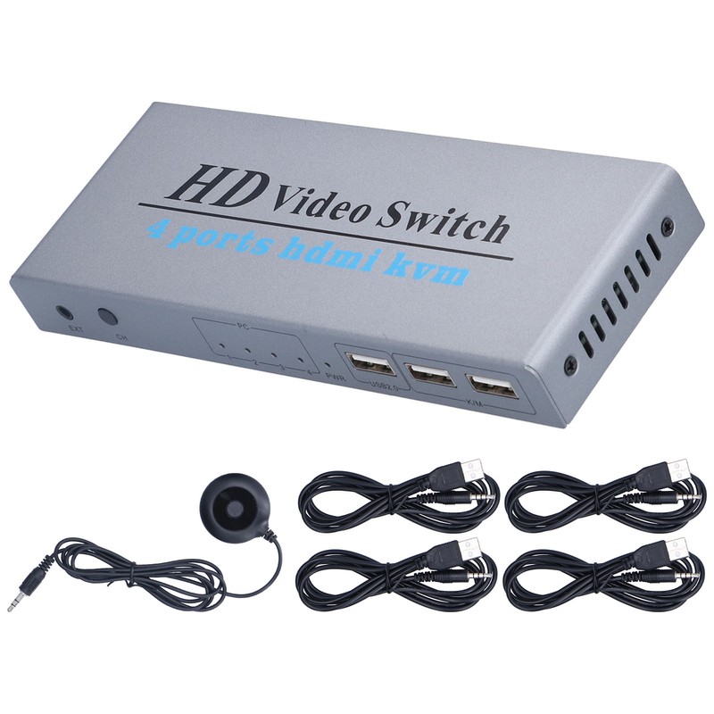KVM Switch 4 Input 1 Output 4 Port HighDefinition Multimedia