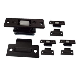 QCAA Heavy Duty Solid Brass Adjustable Silent Roller Catch, Matte Black, Made in Taiwan, 4 Pack