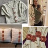 22pcs Brown Round Wood Buttons 4 Holes,Craft Buttons for Sewing