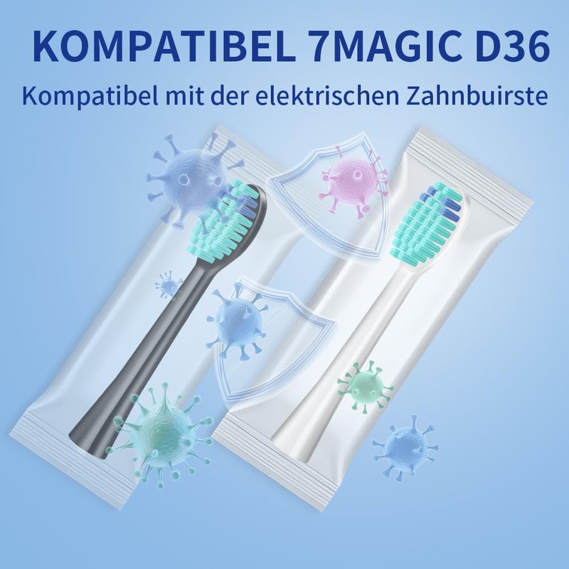 Testina Ricambio per 7MAGIC Spazzolino Elettrico (black,5pc)