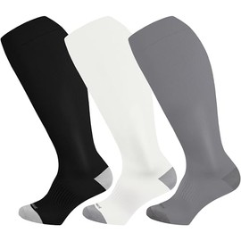 Wide Calf Compression Socks for Women & Men Plus Size Extra Large Size Support Socks for Nurses Running Pregnant Travel, 15-20 mmHg