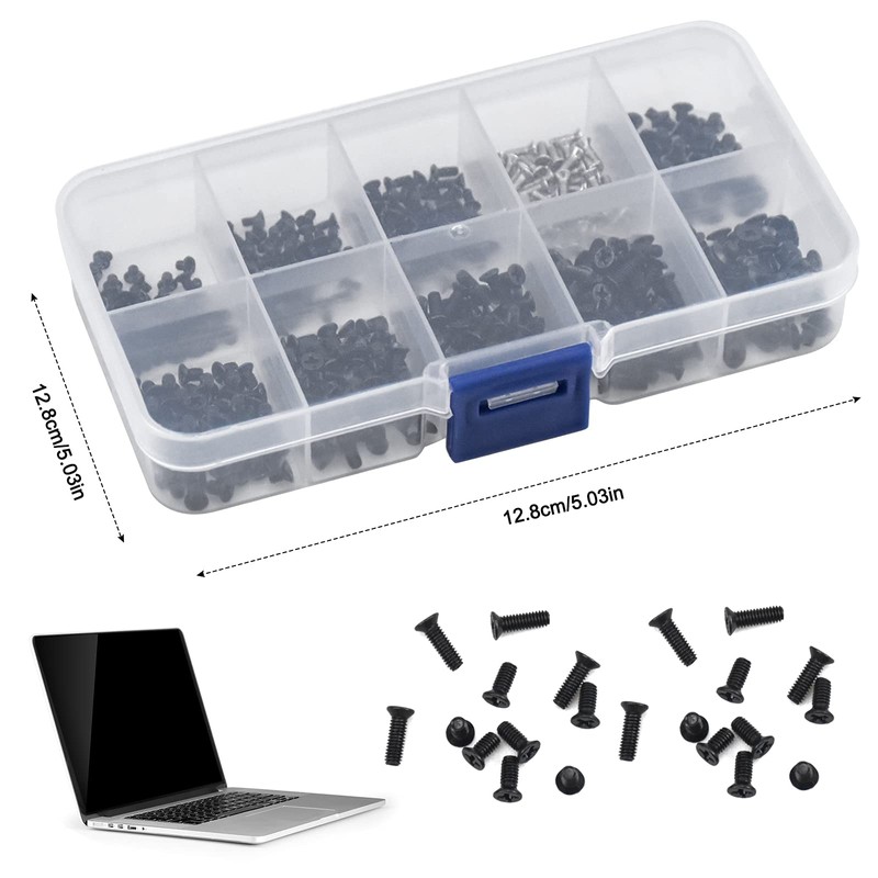 AvoDovA 500 Pcs M2 M2.5 M3 Laptop Computer Screws Kit