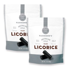 Hammond’s Candies - Australian Style Soft Black Licorice – 2 Pack, Fat Free, After Dinner, Movie Dessert Candy, Handcrafted in the USA