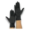Guantes Descartables Antideslizantes Ambiderm Nitrilo Color Negro Talle Extra Chica