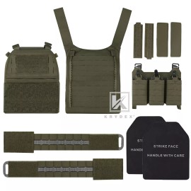 KRYDEX FCPC V5 Tactical Plate Carrier Tegris Assault Cummerbund KTAR Front Flap - Ranger Green