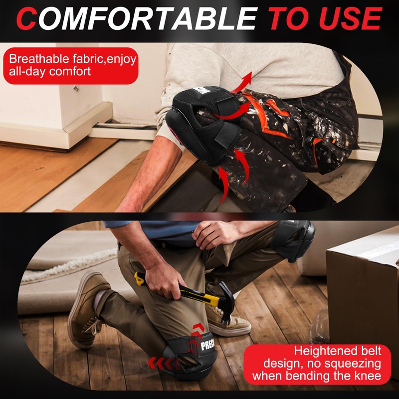 Professional Gel Padded Knee Pads Adjustable Straps Gardening Construction