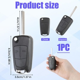 Key Fob Cover for Vauxhall Corsa Remote Control Car Key Shell Case Replacement for OPEL Astra Vectra Zafira Movano Mokka Adam Cascada Karl Insignia and More (2-Button)