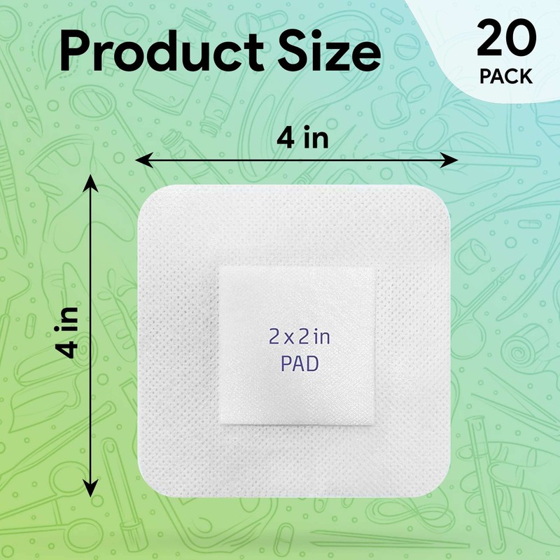 Bordered Gauze 4x4 Adhesive Bandages - Island Dressing Pads -