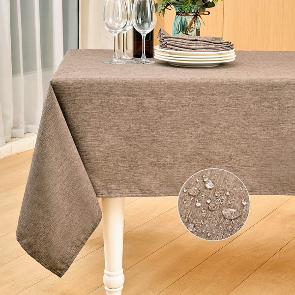 Mebakuk Rectangle Table Cloth Linen Farmhouse Tablecloth Waterproof Anti-Shrink Soft