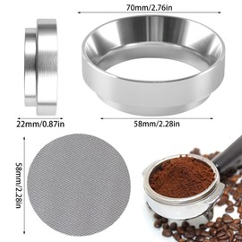 YUZHEDM Dosing Ring 58 mm, with Puck Screen, Coffee Dosing Ring, Coffee Accessories, Espresso Accessories, Magnetic, for Filling Funnel, Brewing Bowl, Portafilter Accessories, Coffee Powder Exact