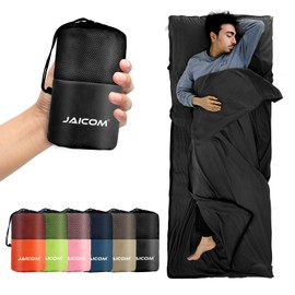 JAICOM Sleeping Bag, Ultralight Silk Sleeping Bag for Travel, Comfortable and Soft Sleeping Bag, Small Pack Size, Made of Microfibre, Ideal for Summer, Backpacking, Hotels and Huts