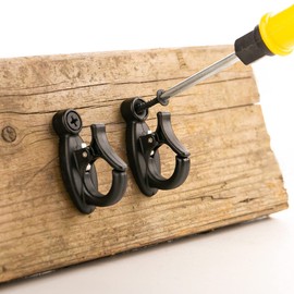 Suopair Easy Release Cup Q-Hanger Holder and Screw Hooks with Safe Buckle for Cabinet Shelf String Light Hooks, Ceiling - fit for Outdoor & Indoor (20 Pack)