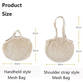 Bolsas de compras de cuerda reutilizables, 2 bolsas de malla para frutas y verduras, bolsas de red de productos