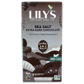 Lily's Sweets, 70% Cocoa Extra Dark Chocolate - Sea Salt Bar, 2.8 Ounce