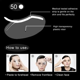 LWBTOSEE 50pcs Permanent Makeup Shower Face Shields Visors, Disposable Face Shields Masks for Hairspray Salon Supplies Shower Face Shields and Eyelash Extensions Eye Eyelid Surgery Aftercare