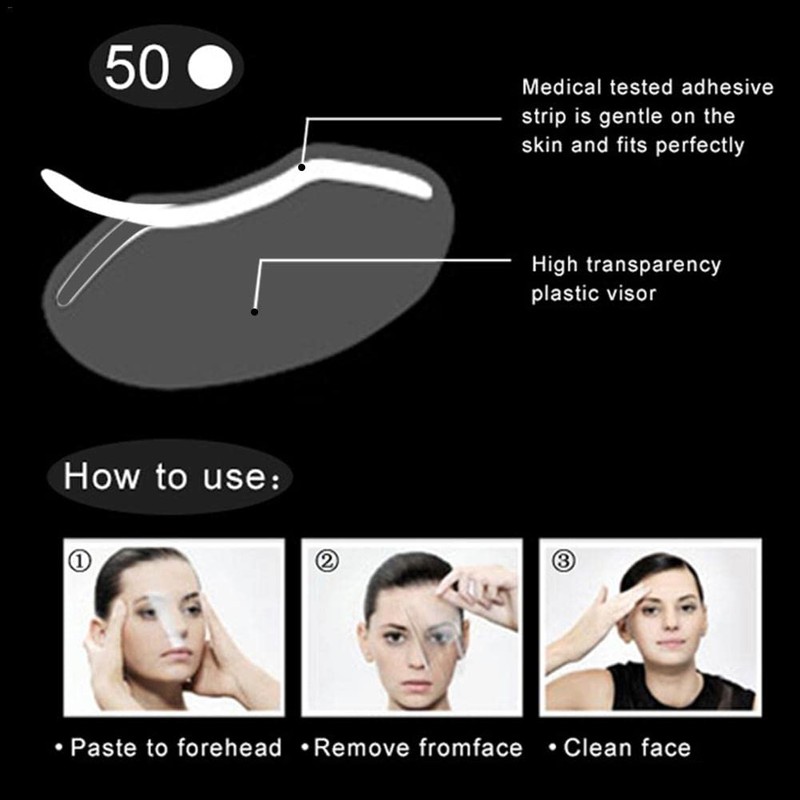 LWBTOSEE 50pcs Permanent Makeup Shower Face Shields Visors, Disposable Face