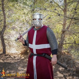 Lord of Battles Templar Helmet Crusader Armor Medieval Knight Armour Battle Ready Functional Templar Armor for Crusader/Templar Evocation LARP