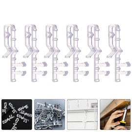 STOBAZA 12 Pcs Hidden Channel Valance Clips, 1.77 inch Clear Plastic Valance Clips for Window Blind Clips Replacement Parts for Horizontal Wood Blinds