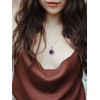 Top Plaza Amethyst Healing Crystal Stone Necklace Round Ball Rotating