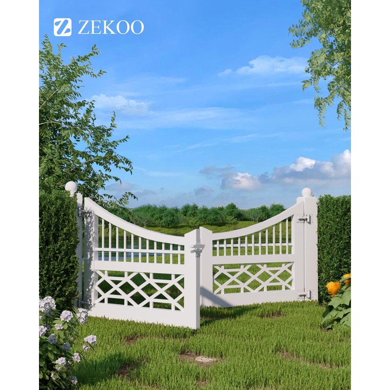 ZEKOO Stainless Steel Gate Hardware Kit, Self Closing Gate Hinges