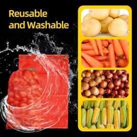 UCandy 20 Pcs 24"x35" Onion Bag Mesh Produce Bags, 60 Lbs Reusable Breathable Vegetable Storage Bags With Drawstring For Potato Onion Citrus Garden Produce Vegetable Storage