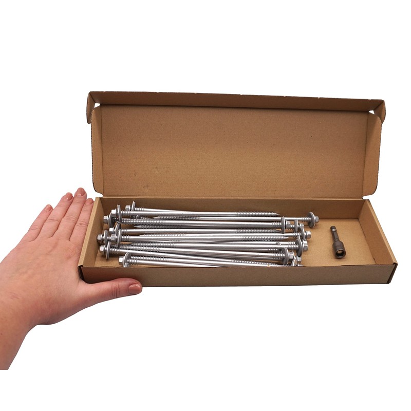SKIR'CO (Pack of 20) Self Tapping 6.4 x 190mm Grey