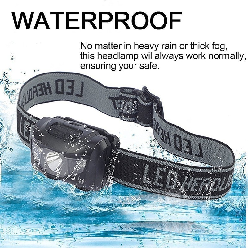 HappyOrange 3-Pack Waterproof LED Headlamp (White and Red Lights), 4