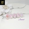Flower Cheek Handmade Nail Tips - Long Round Square /