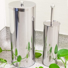 Stainless Steel Toilet Paper Canister and Toilet Brush Case Set (Set of 4)