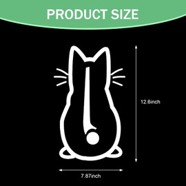 Sephile 1 PC Car Rear Wiper Cat Sticker, Carved Cute Animal Waving Wiper Decorative Decal, 7.8" x 12.5" Car Window Mural Laptop Art PVC Sticker, Universal for Most Cars Home (White)