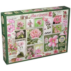 Cobblehill 80042 1000 pc Pink Flowers Puzzle, Various