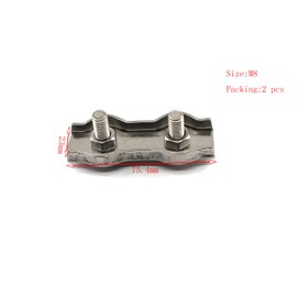 304 stainless steel wire rope clip cable rope double clamp M8 pack of 2 pieces
