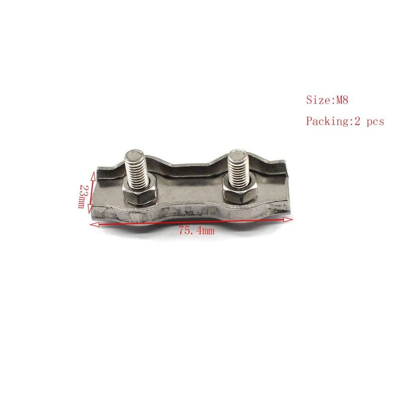304 stainless steel wire rope clip cable rope double clamp