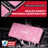 Geinxurn 11”Pink Tools Box, Portable Steel Heavy-duty Tool Case with