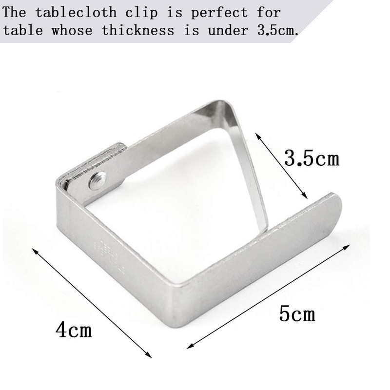 Amokee Tablecloth Clip, 10 Stainless Steel Tablecloth Clips, Table Cloth