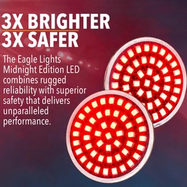 Eagle Lights Midnight Edition 2 Inch Rear Amber LED Turn Signals Compatible With Harley Davidson Motorcycles with Smoked Lenses