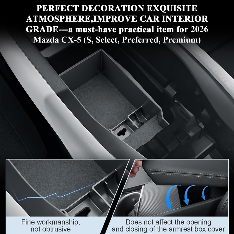 BIBIBO for 2026 Mazda CX5 Center Console Organizer 2026 Mazda