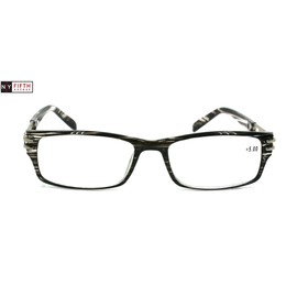 The Hudson, Premium Reading Glasses, Unisex Rectangular Premium Reading Glasses.+1.25 to +4 +4.50 +5 +6 High Magnifications. NY Fifth Avenue