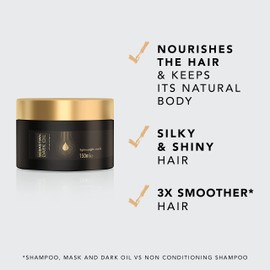 Sebastian Professional Dark Oil Lightweight Deeply Nourishing Hair Mask, For Silky, Smooth and Shiny Hair, Add Natural Body, For All Hair Types, 150ml