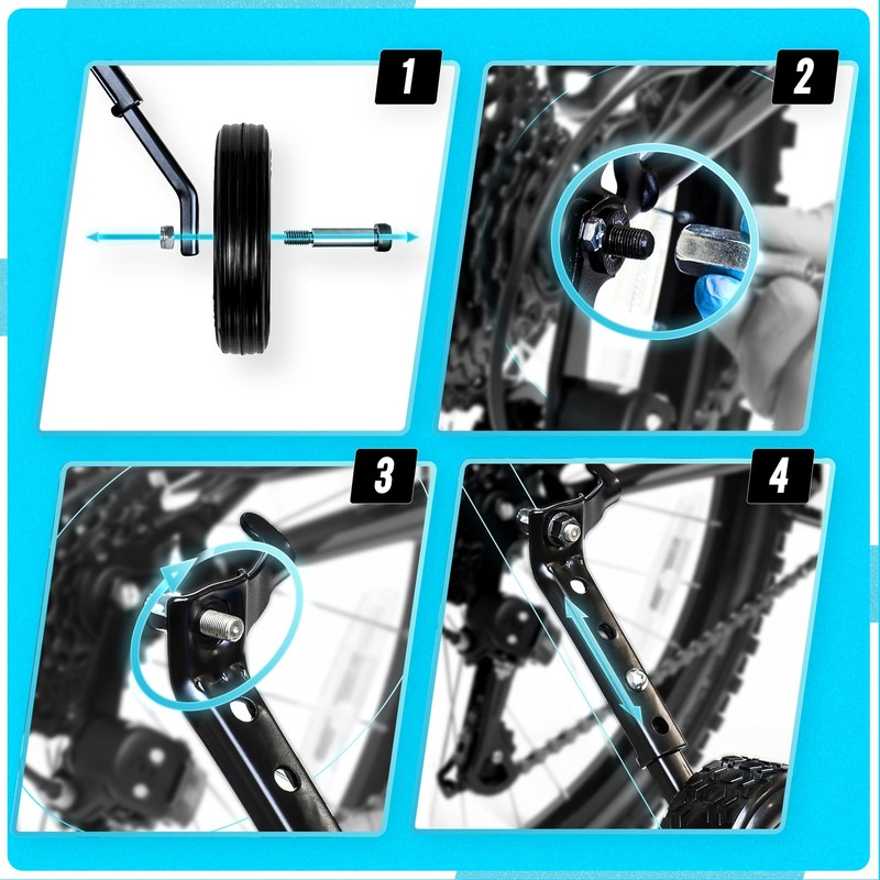 Heavy Duty Adjustable Training Wheel, Fits 24 to 29 Inches
