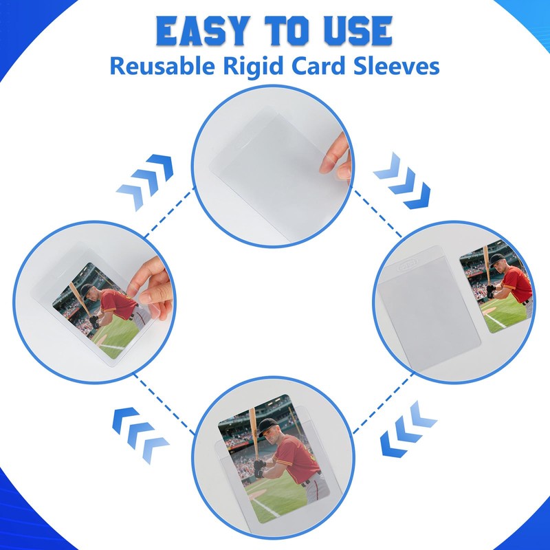 DEDC 100Pcs Semi Rigid Card Holder, Semi Rigid Card Sleeves