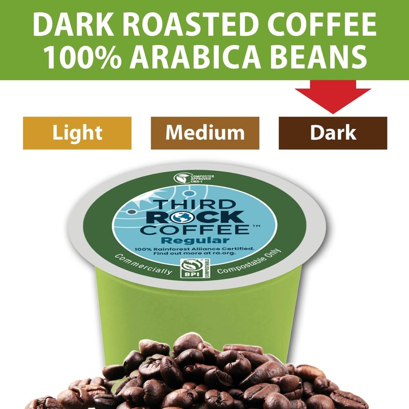 Third Rock Dark Roast Compostable Coffee Pods – 80 Count