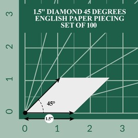 1" Diamond 45 degrees English Paper Piecing EPP Set of 100